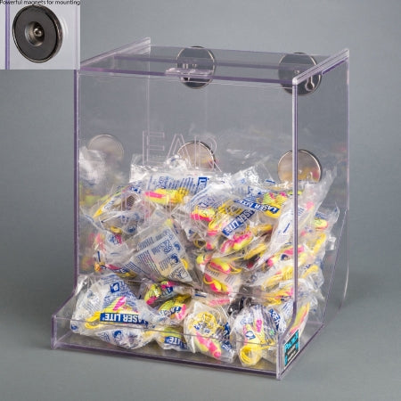 Poltex - Earplug Dispenser Magnetic Mount Clear 10.2 X 10-1/2 X 11-1/2 Inch PETG Plastic - BULKEAR-M