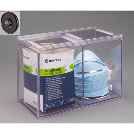 Poltex - Double Cone Mask Dispenser Magnetic Mount 2-Compartment Clear 5-1/2 X 5-1/2 X 7 Inch PETG Plastic - DBLCONMSK-M