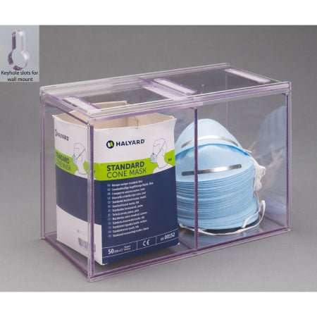 Poltex - Double Cone Mask Dispenser Wall Mount 2-Compartment Clear 5-1/2 X 5-1/2 X 7 Inch PETG Plastic - DBLCONMSK-W