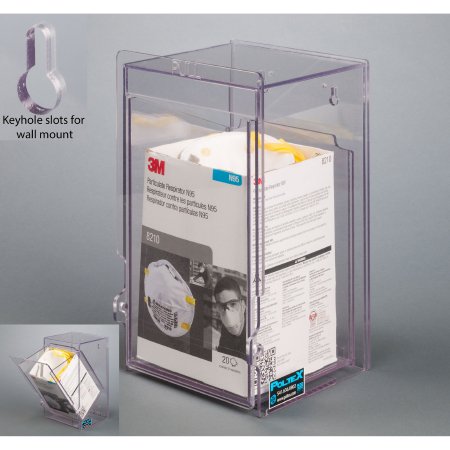 Poltex - N95 Face Mask Dispenser Wall Mount Bulk PPE Clear 6-1/2 X 7 X 11.9 Inch PETG Plastic - DUSTMSK-W