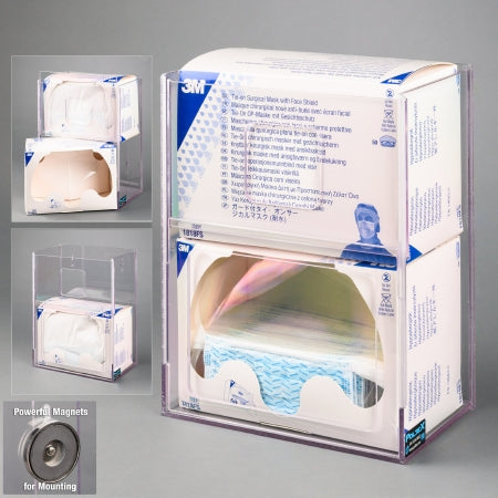 Poltex - Face Shield Dispenser Magnetic Mount 2-Box Capacity Clear 6.4 X 11-1/2 X 15 Inch PETG Plastic - FACESHLD2VM-M