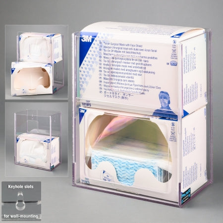 Poltex - Face Shield Dispenser Wall Mount 2-Box Capacity 6.4 X 11-1/2 X 15 Inch - FACESHLD2VM-W