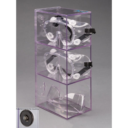 Poltex - Goggle Dispenser Magnetic Mount 3 Goggle Capacity Clear 4 X 6 Inch PETG Plastic - GOGGLE3-M