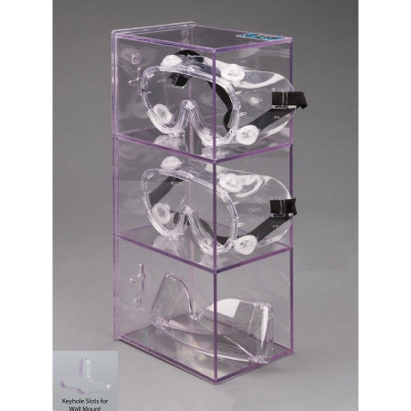 Poltex - Goggle Dispenser Wall Mount 3 Goggle Capacity Clear 4 X 6 Inch PETG Plastic - GOGGLE3-W