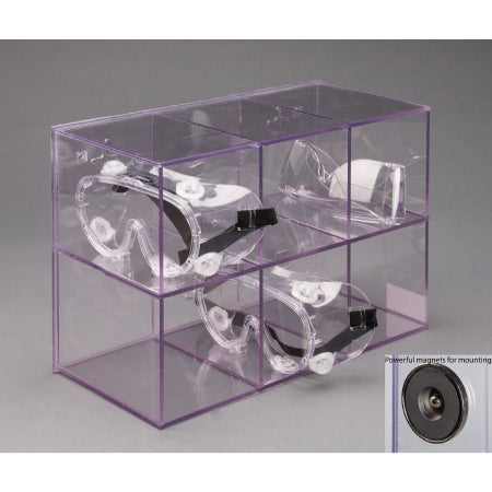 Poltex - Goggle Dispenser Magnetic Mount 6 Goggle Capacity Clear 4 X 4 X 6 Inch PETG Plastic - GOGGLE6-M