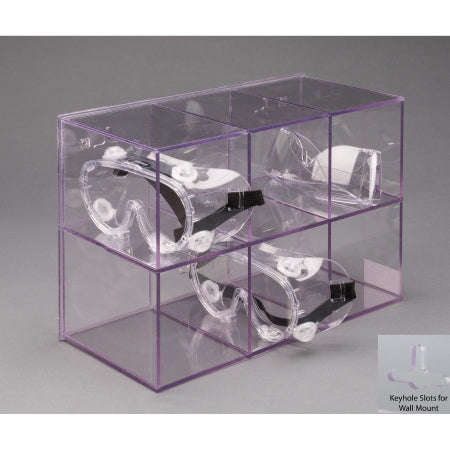Poltex - Goggle Dispenser Wall Mount 6 Goggle Capacity Clear 4 X 4 X 6 Inch PETG Plastic - GOGGLE6-W