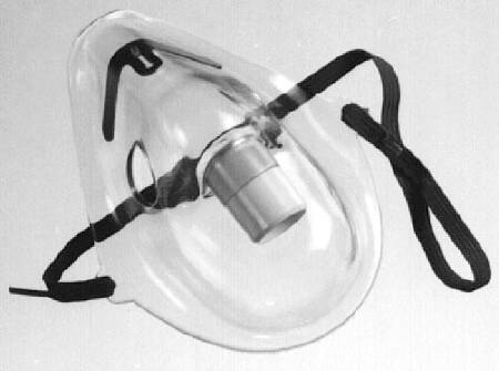Allied Healthcare Aerosol Face Mask Elongated Style Adult User One Size Fits Most Adjustable Nose Clip / Elastic Strap - 64083