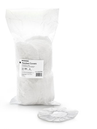 McKesson - Sanitary Headset Cover Small, White, Tear-Resistant, Non-magnetic, Acoustically Transparent Fits Over Earmuff of Most Headphones - 16-5118