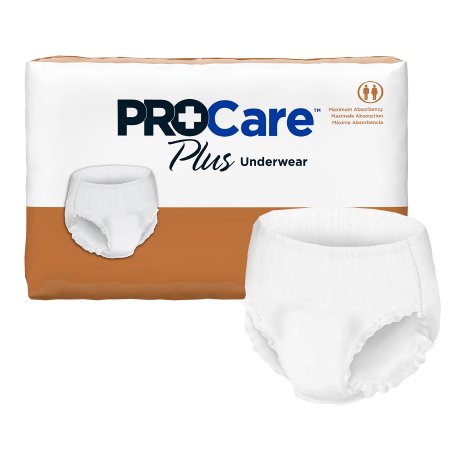 ProCare Plus - Adult Absorbent Underwear Pull On with Tear Away Seams X-Large Disposable Moderate Absorbency - CRP-514