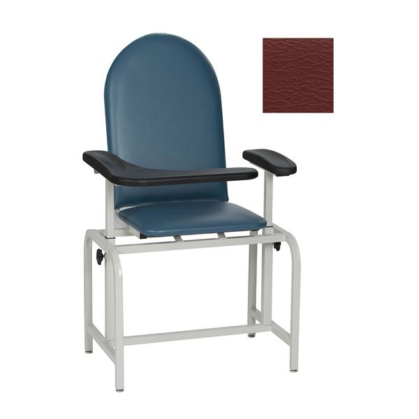 Winco Mfg, Chair Blood Draw Burgundy Steel 300Lb Capacity Padded Back/18-3/4" Seat Ea - 2573-14