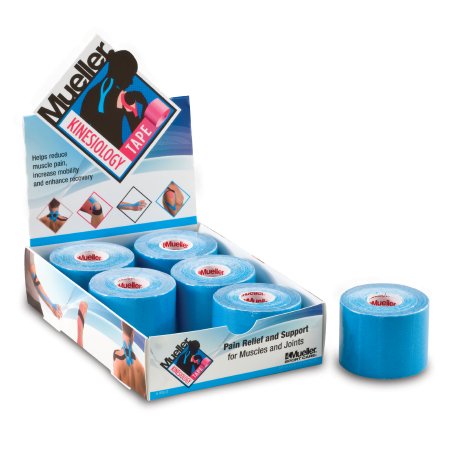 Mueller - Kinesiology Tape Wave Pattern Adhesive Cotton 2 Inch X 5 Yard Blue NonSterile - 27367