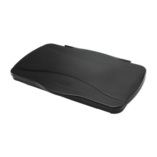Rubbermaid Lid Can Slim Jim Metal Hinge Lid Black Rectangle 4/Case - FG267400BLA