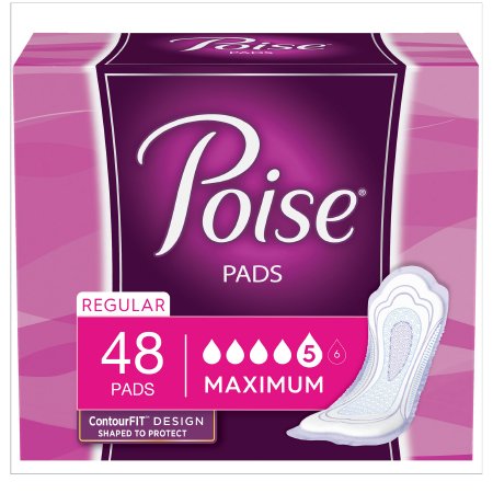 Kimberly Clark Bladder Control Pad Poise 12.9 Inch Length Heavy Absorbency Absorb-Loc Core One Size Fits Most Adult Female Disposable - 47199