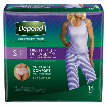 Kimberly Clark Female Adult Absorbent Underwear Depend Night Defense Pull On With Tear Away Seams Small Disposable Heavy Absorbency - 51701