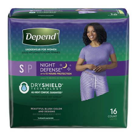Depend Night Defense - Female Adult Absorbent Underwear Pull On with Tear Away Seams Small Disposable Heavy Absorbency - 51701