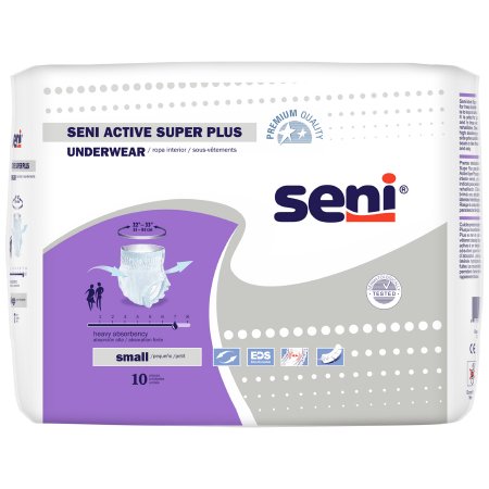 Tzmo Usa Unisex Adult Absorbent Underwear Seni Active Super Plus Pull On With Tear Away Seams Small Disposable Heavy Absorbency - S-SM10-AP1