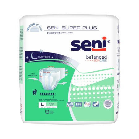 Seni Super Plus - Unisex Adult Incontinence Brief Large Disposable Heavy Absorbency - S-LA09-BP1