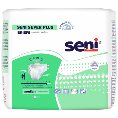 Tzmo Usa Unisex Adult Incontinence Brief Seni Super Plus Medium Disposable Heavy Absorbency - S-ME10-BP1