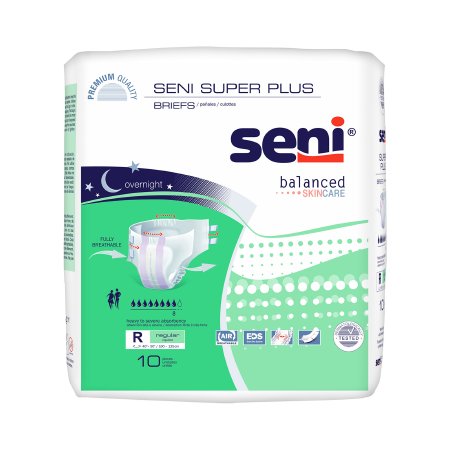 Seni Super Plus - Unisex Adult Incontinence Brief Regular Disposable Heavy Absorbency - S-RE10-BP1