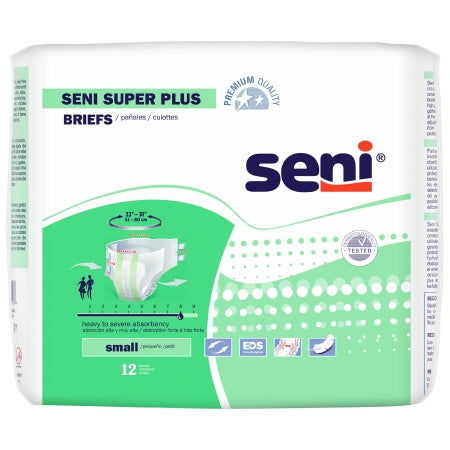 Tzmo Usa Unisex Adult Incontinence Brief Seni Super Plus Small Disposable Heavy Absorbency - S-SM12-BP1