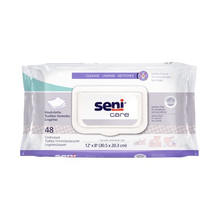 Seni Care - Rinse-Free Bath Wipe Soft Pack Allantoin / Vitamin E Scented 48 Count - S-WA48-C11