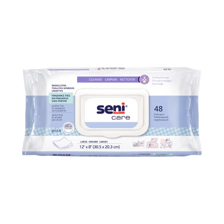 Seni Care - Rinse-Free Bath Wipe Soft Pack Allantoin / Aloe Vera Unscented 48 Count - S-WS48-C11