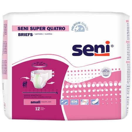 Tzmo Usa Unisex Adult Incontinence Brief Seni Super Quatro Small Disposable Heavy Absorbency - S-SM12-BQ1