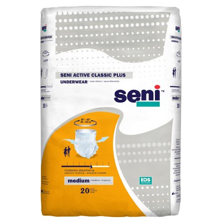 Tzmo Usa Unisex Adult Absorbent Underwear Seni Active Classic Plus Pull On With Tear Away Seams Medium Disposable Moderate Absorbency - S-ME20-AC2