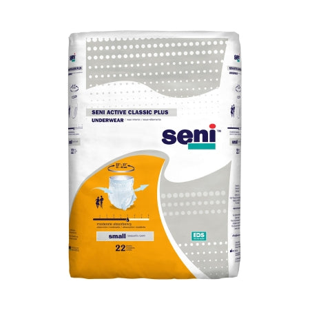 Seni Active Classic Plus - Unisex Adult Absorbent Underwear Pull On with Tear Away Seams Small Disposable Moderate Absorbency - S-SM22-AC2
