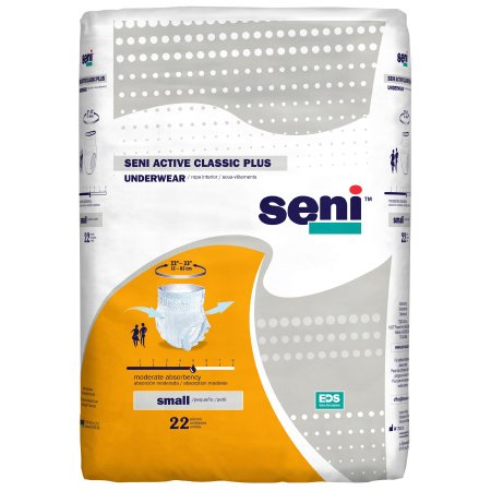 Tzmo Usa Unisex Adult Absorbent Underwear Seni Active Classic Plus Pull On With Tear Away Seams Small Disposable Moderate Absorbency - S-SM22-AC2