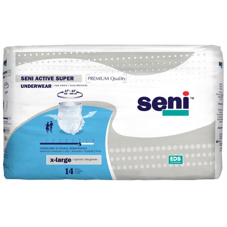 Tzmo Usa Unisex Adult Absorbent Underwear Seni Active Super Pull On With Tear Away Seams X-Large Disposable Moderate Absorbency - S-XL14-AS1