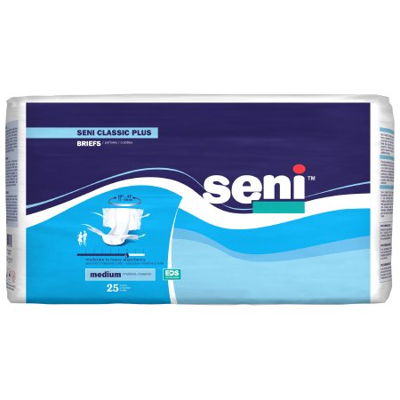 Tzmo Usa Unisex Adult Incontinence Brief Seni Classic Plus Medium Disposable Moderate Absorbency - S-ME25-BC2