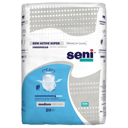 Tzmo Usa Unisex Adult Absorbent Underwear Seni Active Super Pull On With Tear Away Seams Medium Disposable Moderate Absorbency - S-ME20-AS1