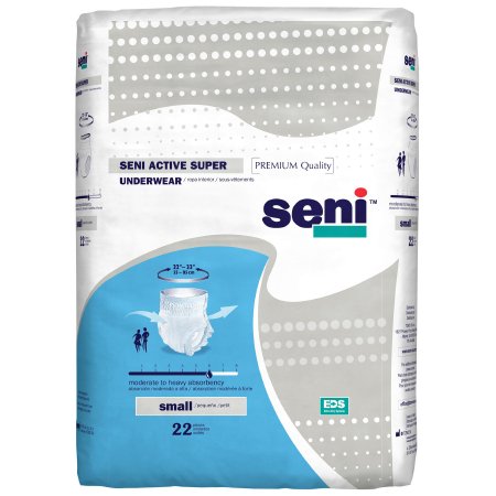 Tzmo Usa Unisex Adult Absorbent Underwear Seni Active Super Pull On With Tear Away Seams Small Disposable Moderate Absorbency - S-SM22-AS1