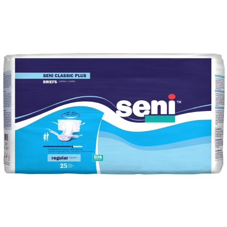 Tzmo Usa Unisex Adult Incontinence Brief Seni Classic Plus Regular Disposable Moderate Absorbency - S-RE25-BC2