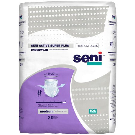 Tzmo Usa Unisex Adult Absorbent Underwear Seni Active Super Plus Pull On With Tear Away Seams Medium Disposable Heavy Absorbency - S-ME20-AP1