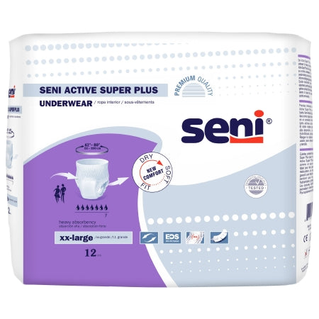 Tzmo Usa Unisex Adult Absorbent Underwear Seni Active Super Plus Pull On With Tear Away Seams 2X-Large Disposable Heavy Absorbency - S-XX12-AP1