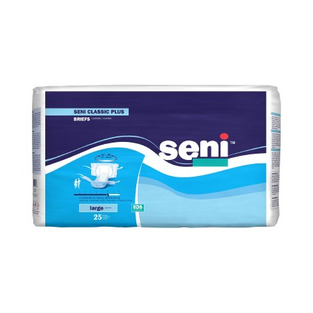 Seni Classic Plus - Unisex Adult Incontinence Brief Large Disposable Moderate Absorbency - S-LA25-BC2