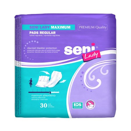 Seni Lady Maximum - Bladder Control Pad 11 Inch Length Moderate Absorbency One Size Fits Most Adult Female Disposable - S-5P30-PL1