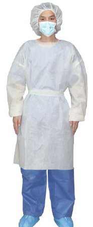 Cypress Over-The-Head Protective Procedure Gown Adult X-Large Yellow Nonsterile Aami Level 2 Disposable - 55-XL