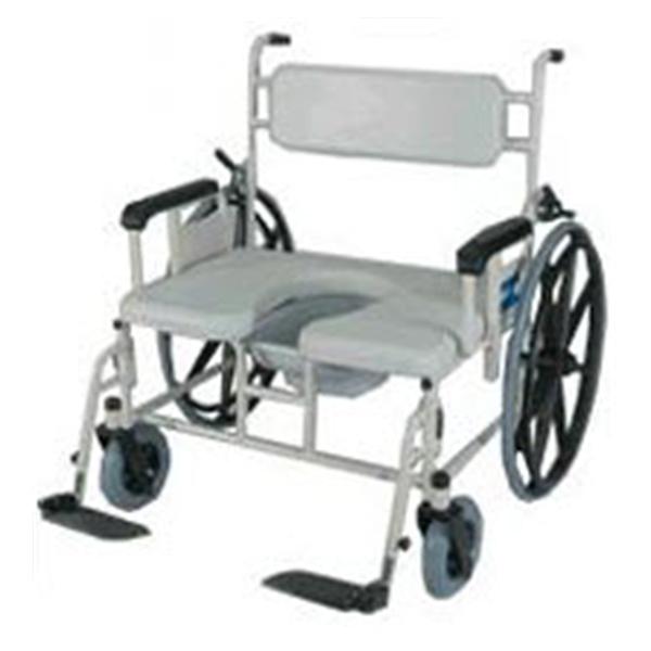 Gendron. Chair Commode 750 Wht 24 Rr/Frnt Cstr 47.25X36" Bari Attendant Whl Lk Ea - 5225