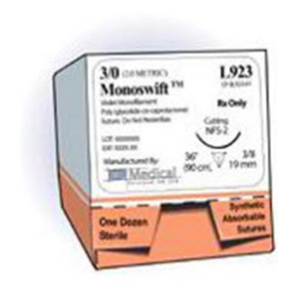 C.P. Medical Suture 4-0 Pgcl Nfs-2 Monoswift Violet 36" Monofilament 12/Bx - L922