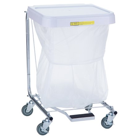 R & B Wire Products - Hamper Stand Medium Duty Square Opening Foot Pedal Self-Closing Lid - 692/28