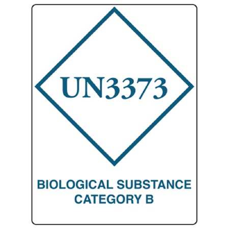 Shamrock - Pre-Printed Label Warning Label White Cardstock UN3373/Symbol Blue Biohazard 3 X 4 Inch - HAZ-403