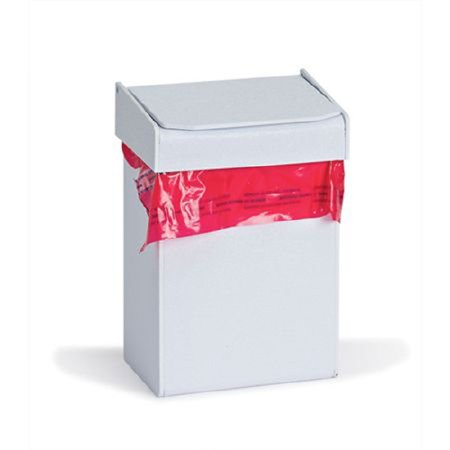 Market Lab - Medical Waste Receptacle 1.4 Quart Square White ABS Plastic Push Open - 16505