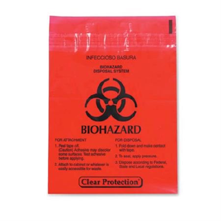 Market Lab - Biohazard Bag 1.4 quart Red Bag Plastic 9 X 10 Inch - 2637