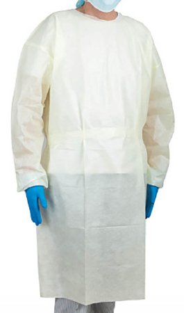 Cypress Protective Procedure Gown Adult X-Large Yellow Nonsterile Aami Level 2 Disposable - IG004XL