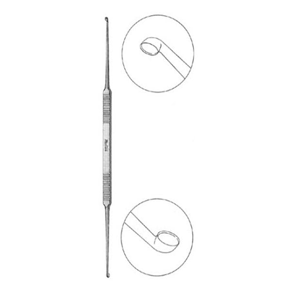 Miltex-Integra Curette Bone House 7" 2/2.5Mm Oval Cup Tip Light Angled Stainless Steel Ea - 19-2528