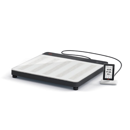 seca 650 - Column Scale with Handrail Touch Screen Display 800 lbs. Capacity Clear AC Power - 6501321009