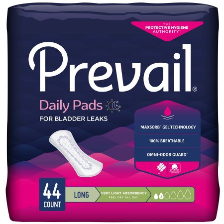 Prevail - Bladder Control Pad 8.35 Inch Length Light Absorbency One Size Fits Most Adult Female Disposable - PV-944/2